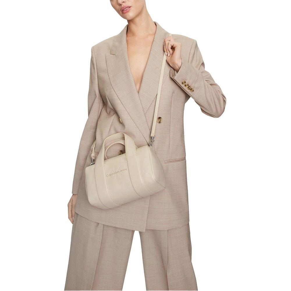Calvin Klein Jeans Beige Synthetic Leather Handbag Calvin Klein Jeans Dark Gray