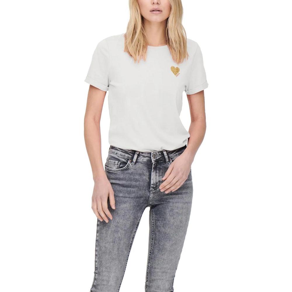 Only White Cotton Tops & T-Shirt Only Rosy Brown