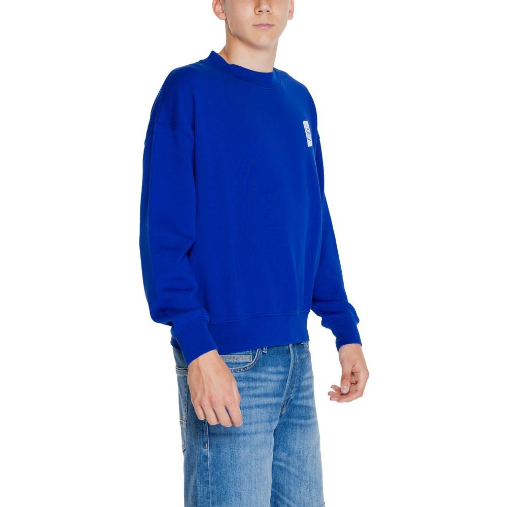 Replay Blue Cotton Sweater Replay Midnight Blue