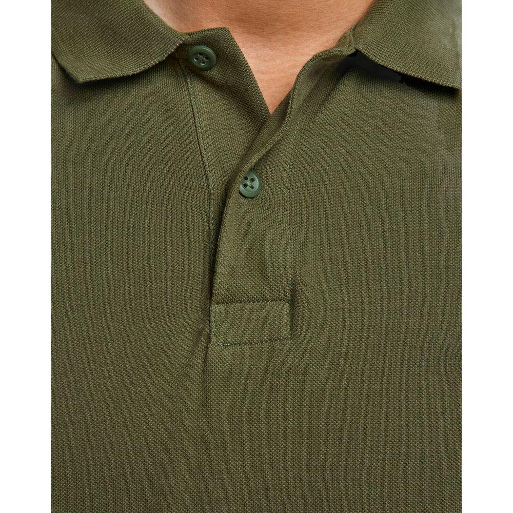 Jack Jones Green Cotton Polo Shirt Jack Jones Dark Olive Green