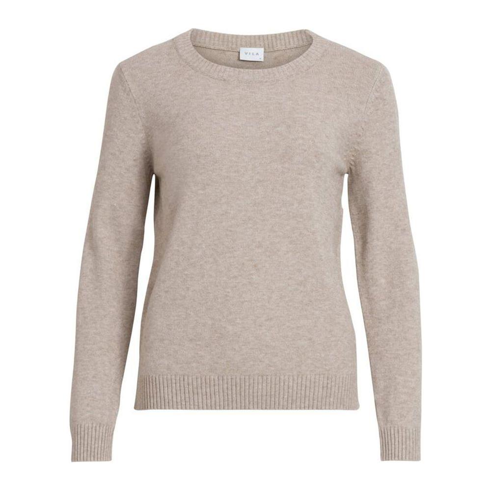 Vila Clothes Beige Viscose Sweater Vila Clothes Dark Gray