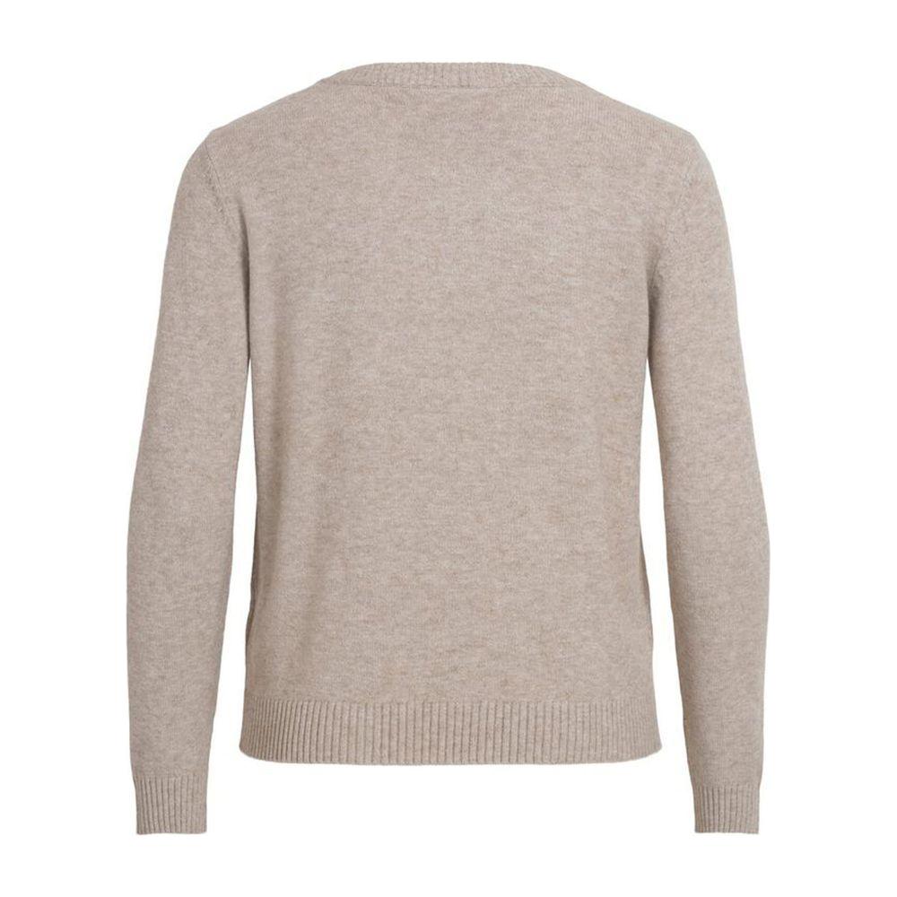 Vila Clothes Beige Viscose Sweater Vila Clothes Dark Gray