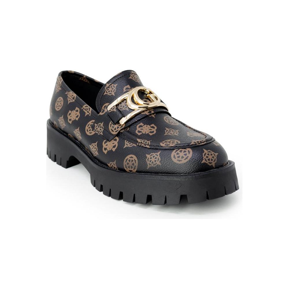 Guess Brown Polyethylene Flat Shoe Guess Dark Slate Gray