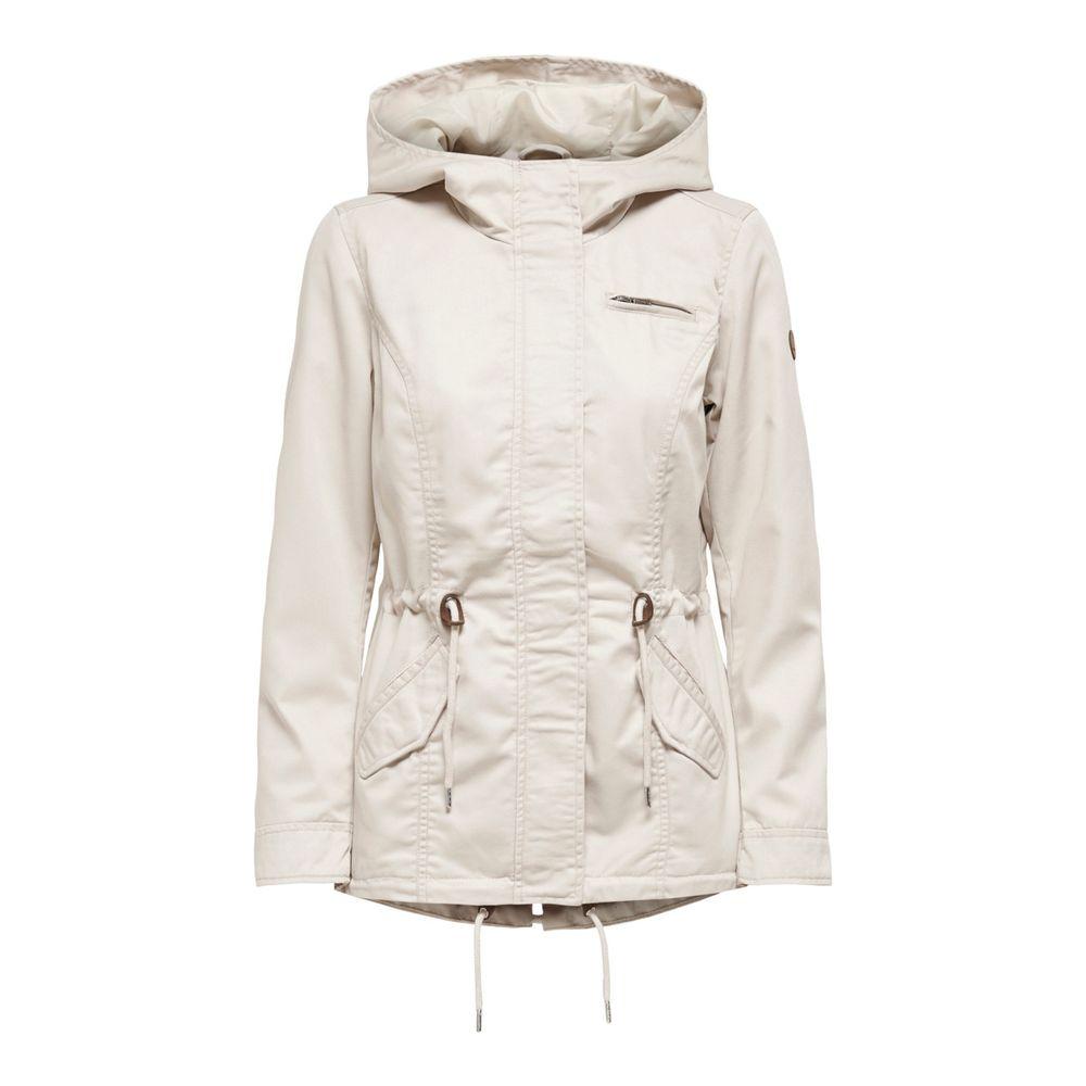 Only Beige Polyester Jackets & Coat Only Light Gray
