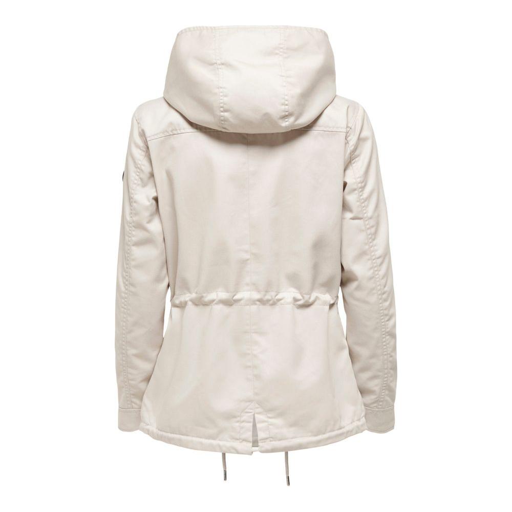 Only Beige Polyester Jackets & Coat Only Light Gray