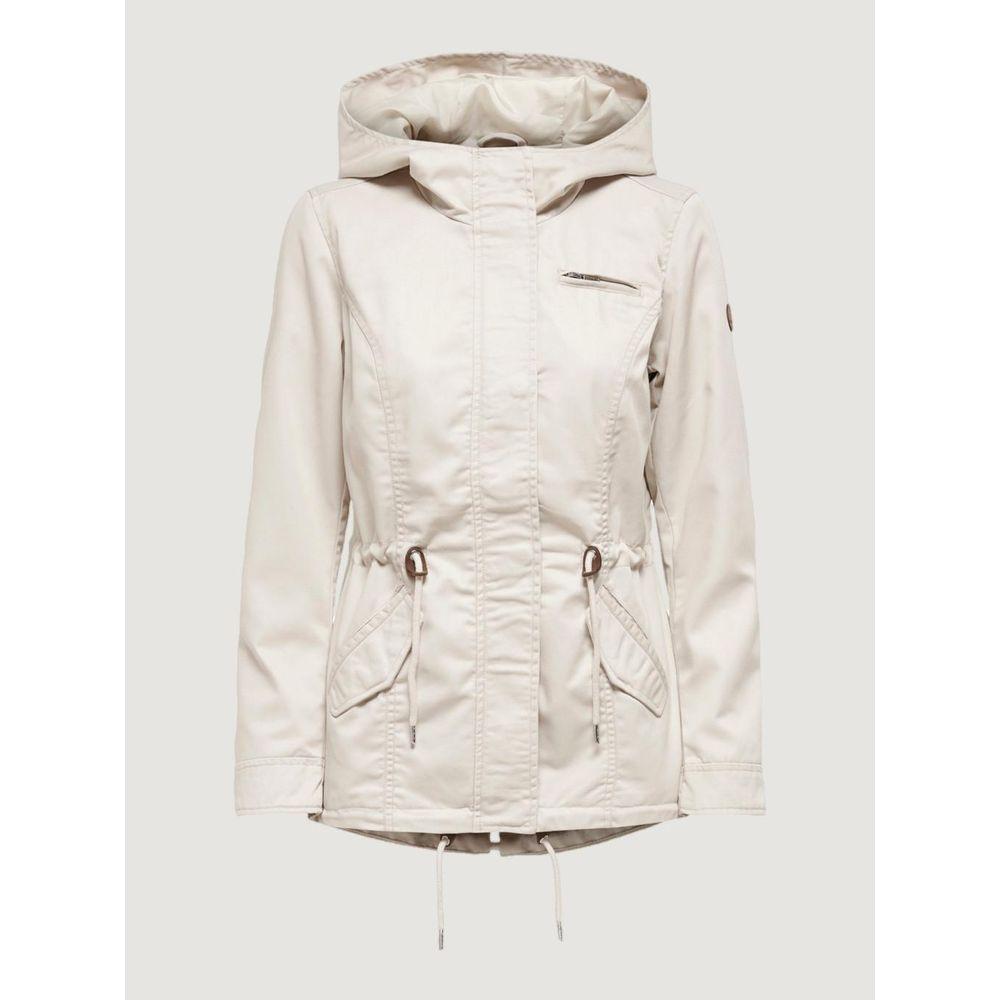 Only Beige Polyester Jackets & Coat Only Light Gray