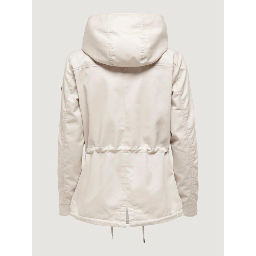 Only Beige Polyester Jackets & Coat Only Light Gray