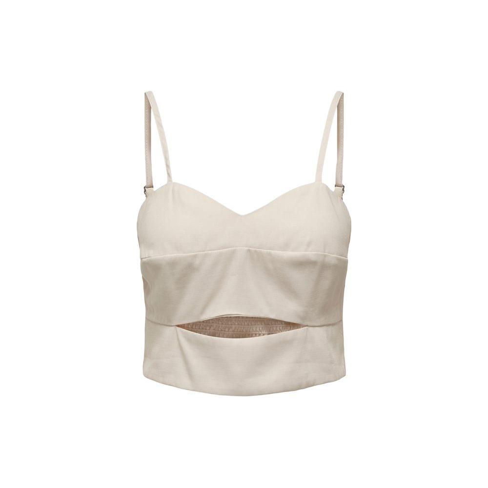 Only Beige Polyester Tops & T-Shirt Only Gray