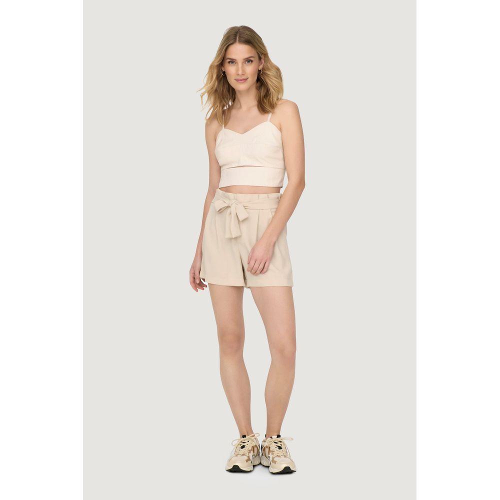 Only Beige Polyester Tops & T-Shirt Only Light Gray