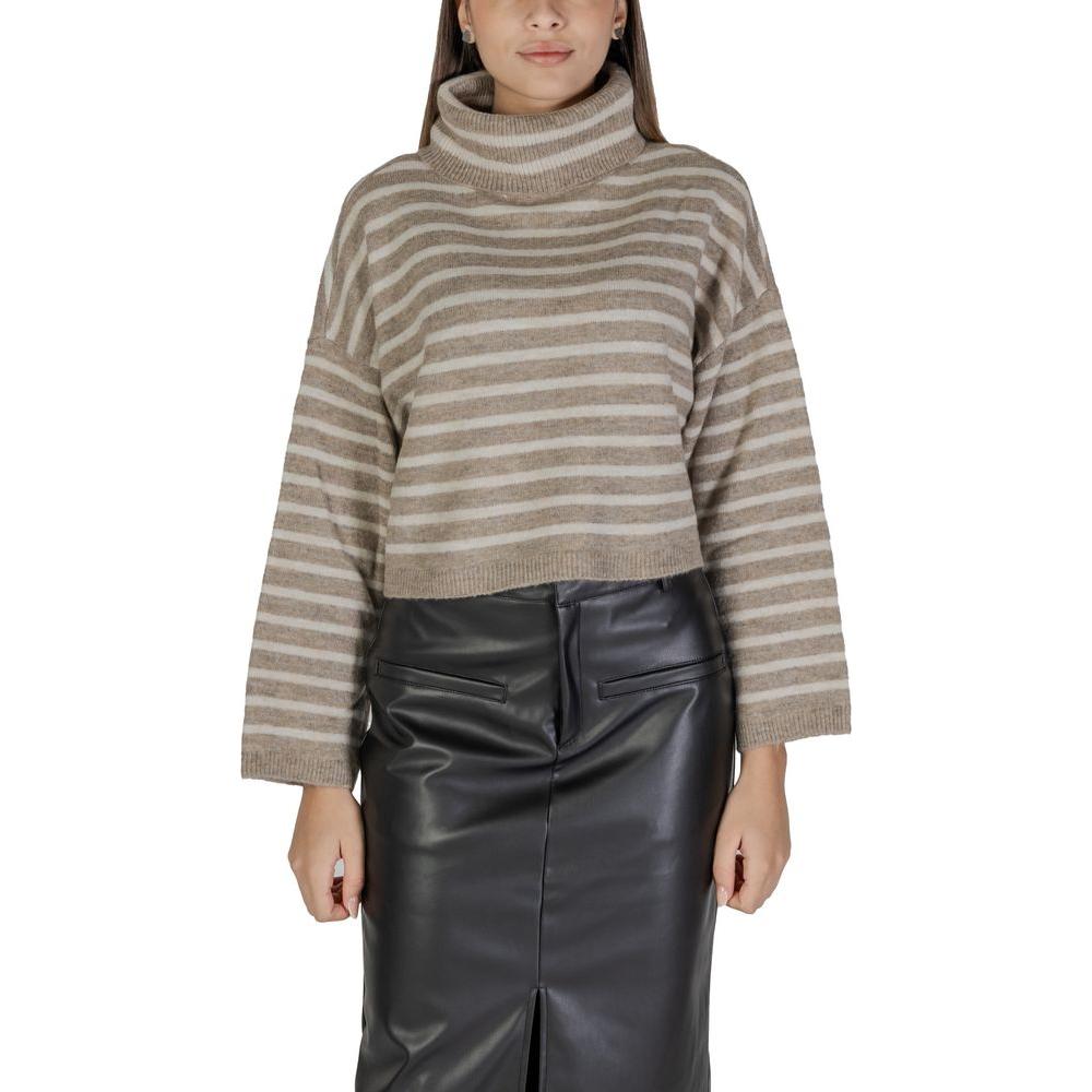 Only Beige Acrylic Sweater Only Slate Gray