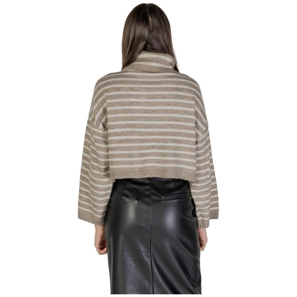 Only Beige Acrylic Sweater Only Rosy Brown