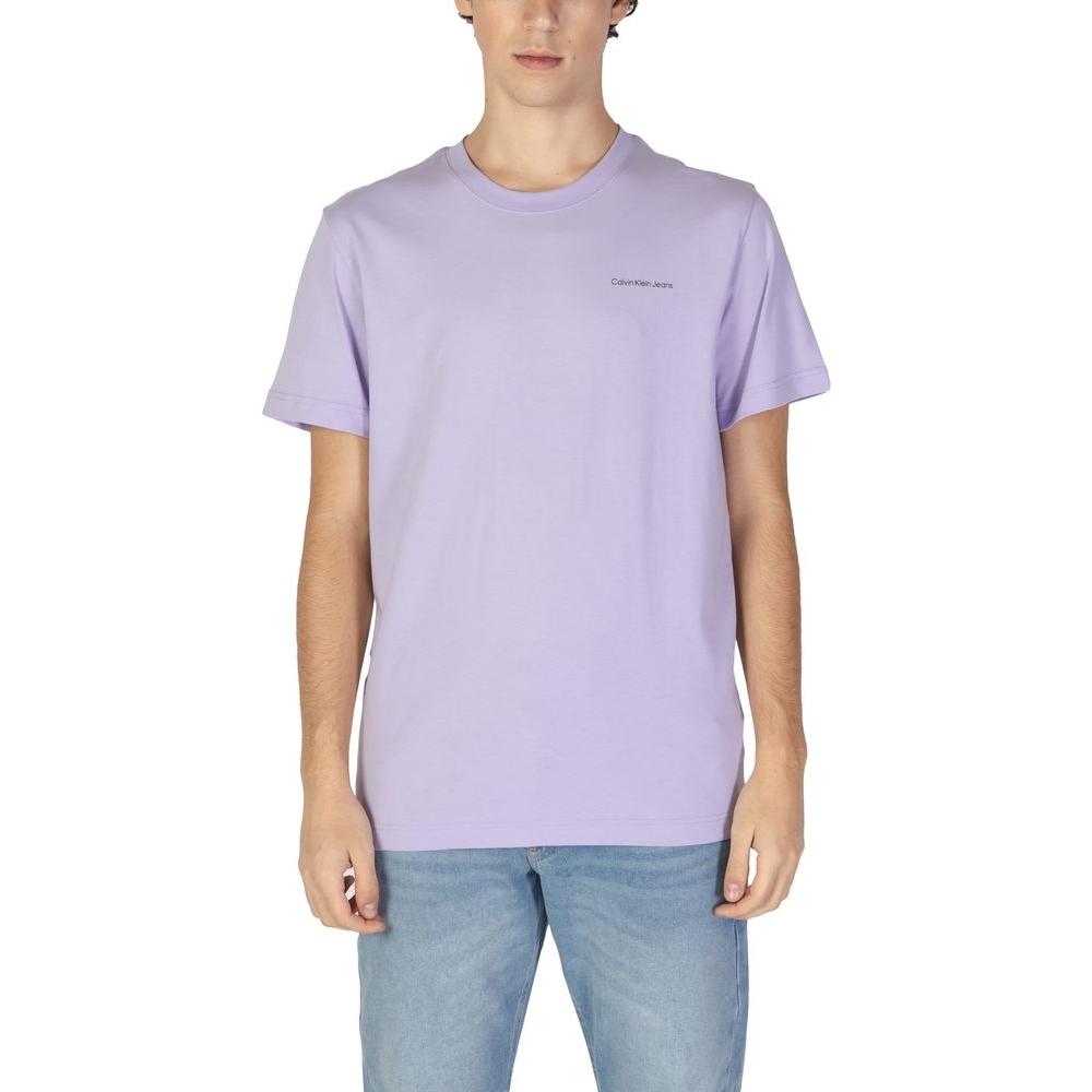 Calvin Klein Jeans Purple Cotton T-Shirt Calvin Klein Jeans Gray