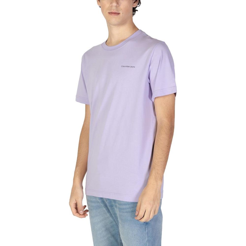 Calvin Klein Jeans Purple Cotton T-Shirt Calvin Klein Jeans Gray