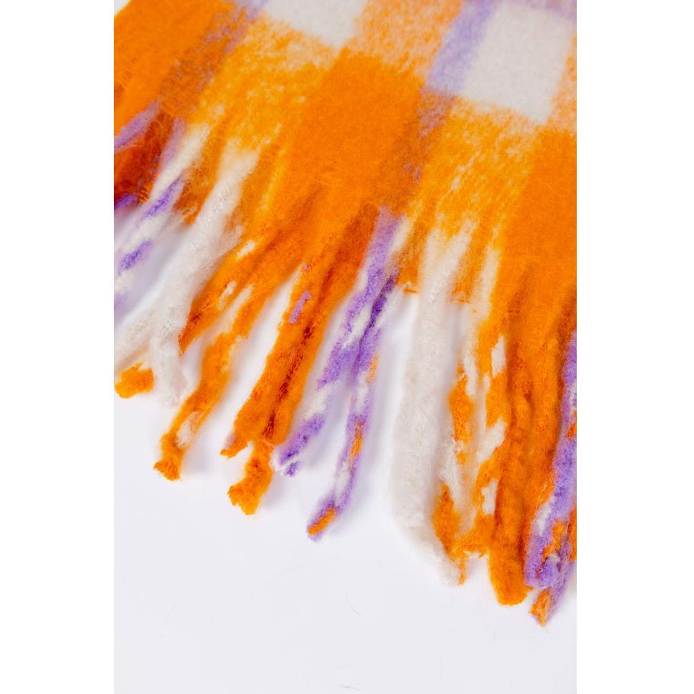 Only Orange Polyester Scarf Only Light Gray