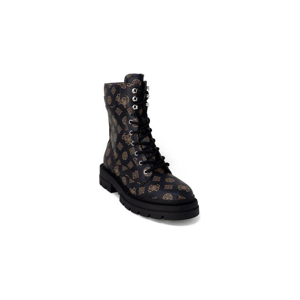 Guess Brown Artificial Leather Boot Guess Black