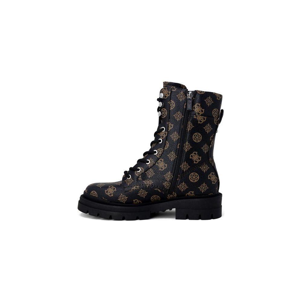 Guess Brown Artificial Leather Boot Guess Black