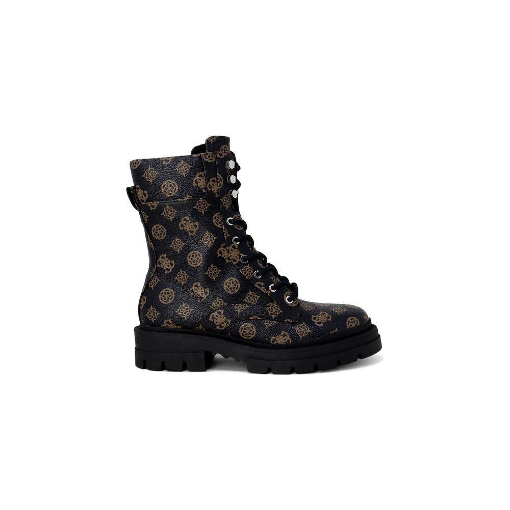 Guess Brown Artificial Leather Boot Guess Black