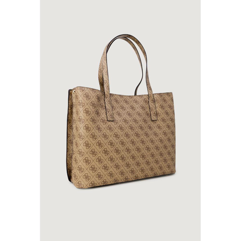 Guess Beige Polyethylene Handbag Guess Light Gray