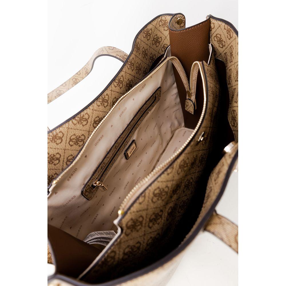 Guess Beige Polyethylene Handbag Guess Dim Gray