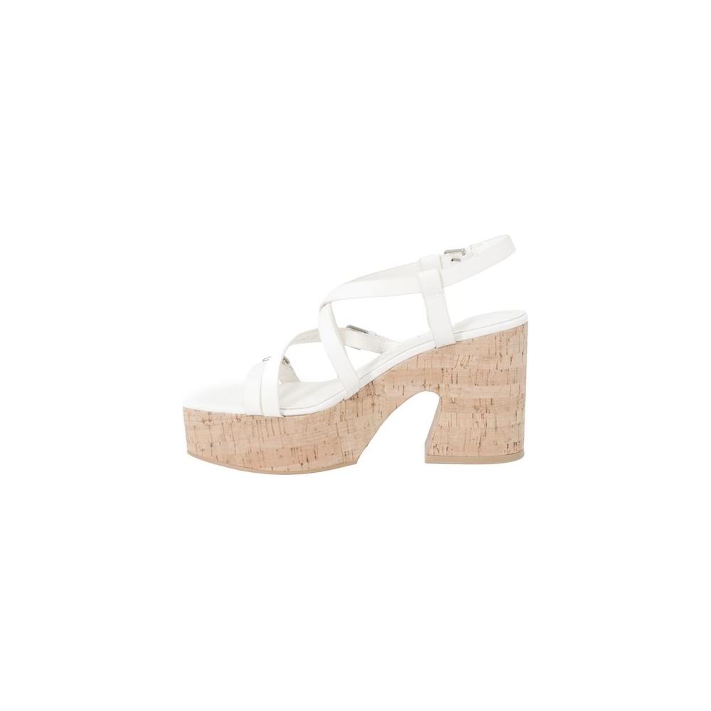 Guess Beige Leather Sandal Guess Tan