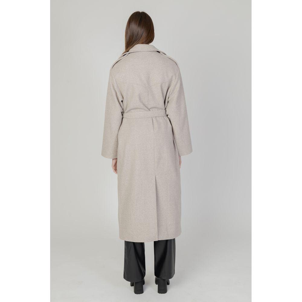 Only Beige Polyester Jackets & Coat Only Gray