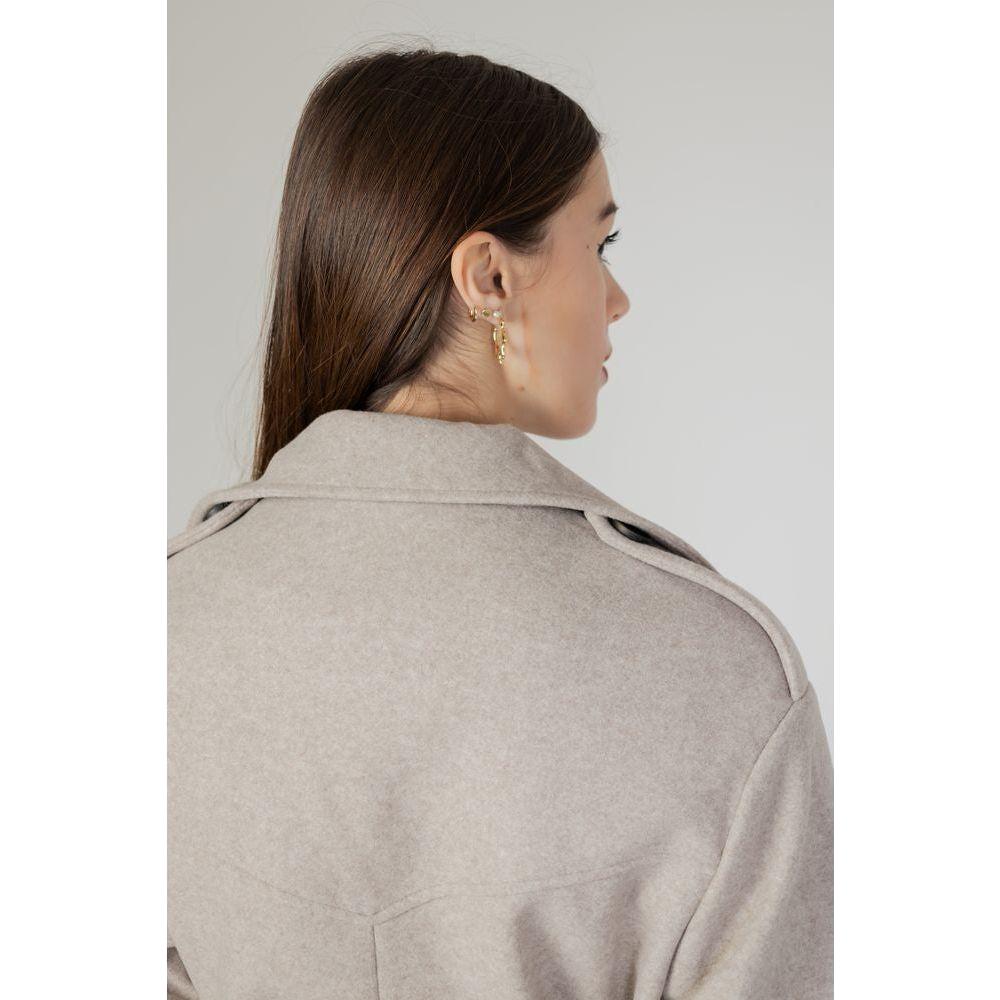 Only Beige Polyester Jackets & Coat Only Gray