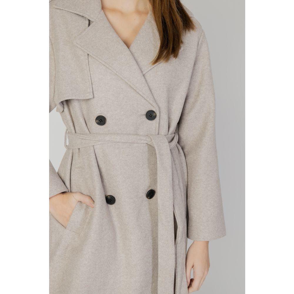 Only Beige Polyester Jackets & Coat Only Gray