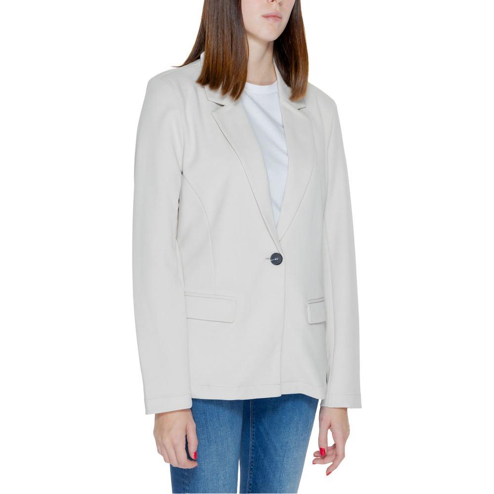Only Beige Polyester Suits & Blazer Only Light Gray
