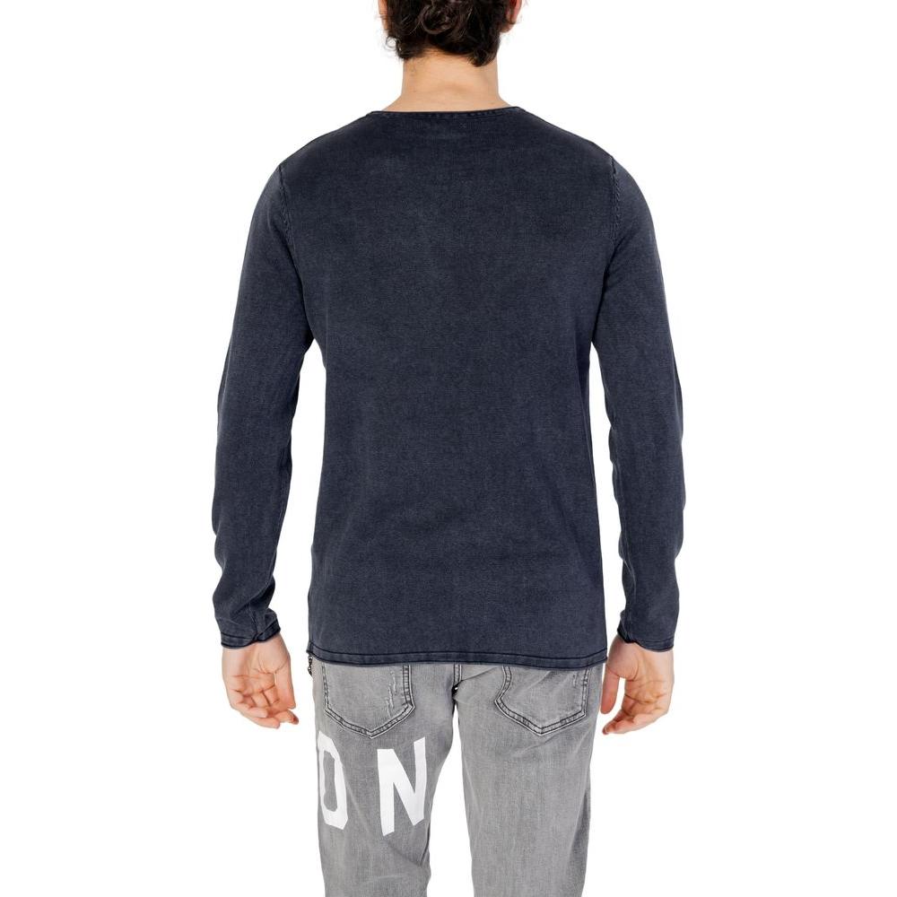 Jack Jones Blue Cotton T-Shirt Jack Jones Dark Slate Gray