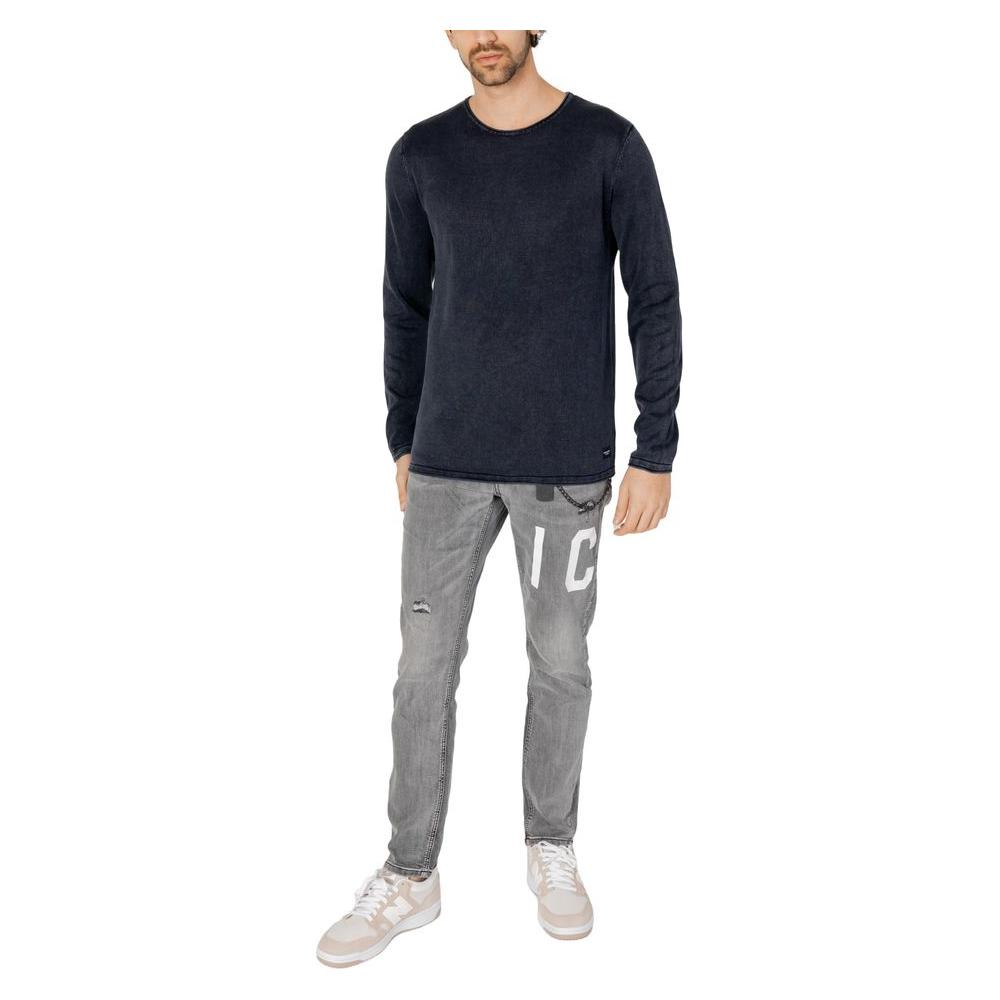 Jack Jones Blue Cotton T-Shirt Jack Jones Gray