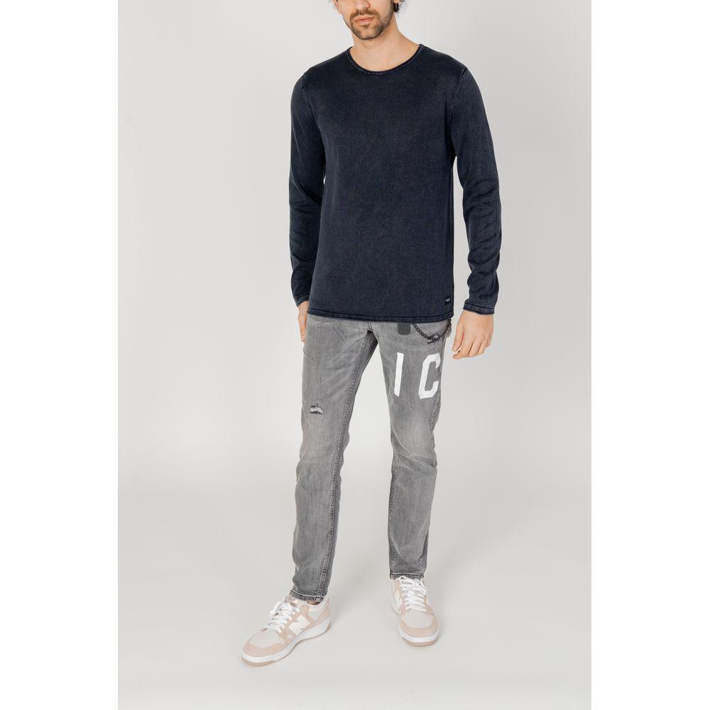 Jack Jones Blue Cotton T-Shirt Jack Jones Light Gray