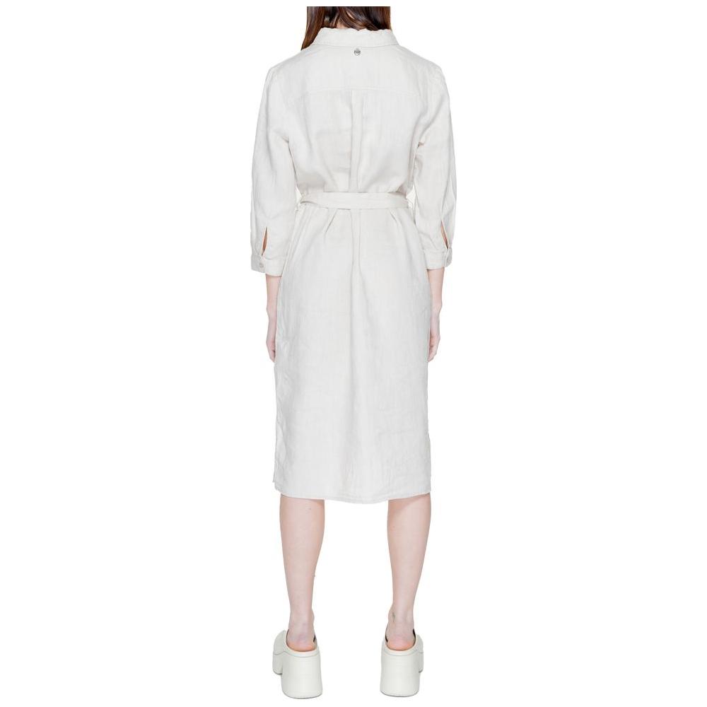 Street One Beige Linen Dress Street One Light Gray