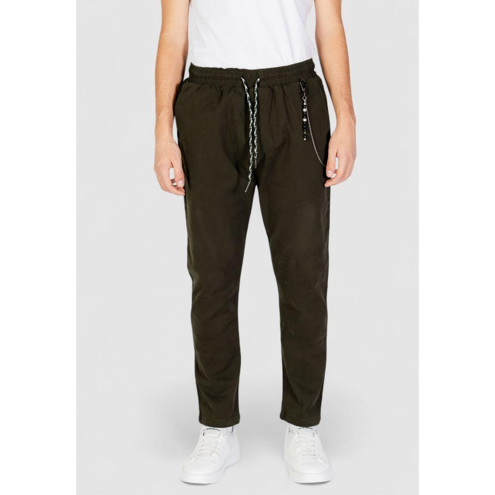 Gianni Lupo Green Cotton Jeans & Pant Gianni Lupo Black