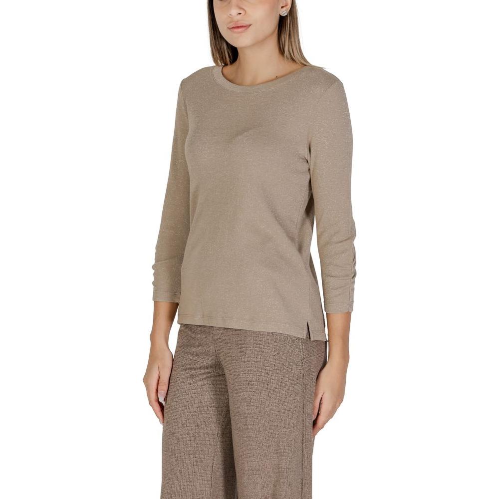 Street One Beige Polyester Tops & T-Shirt Street One Rosy Brown
