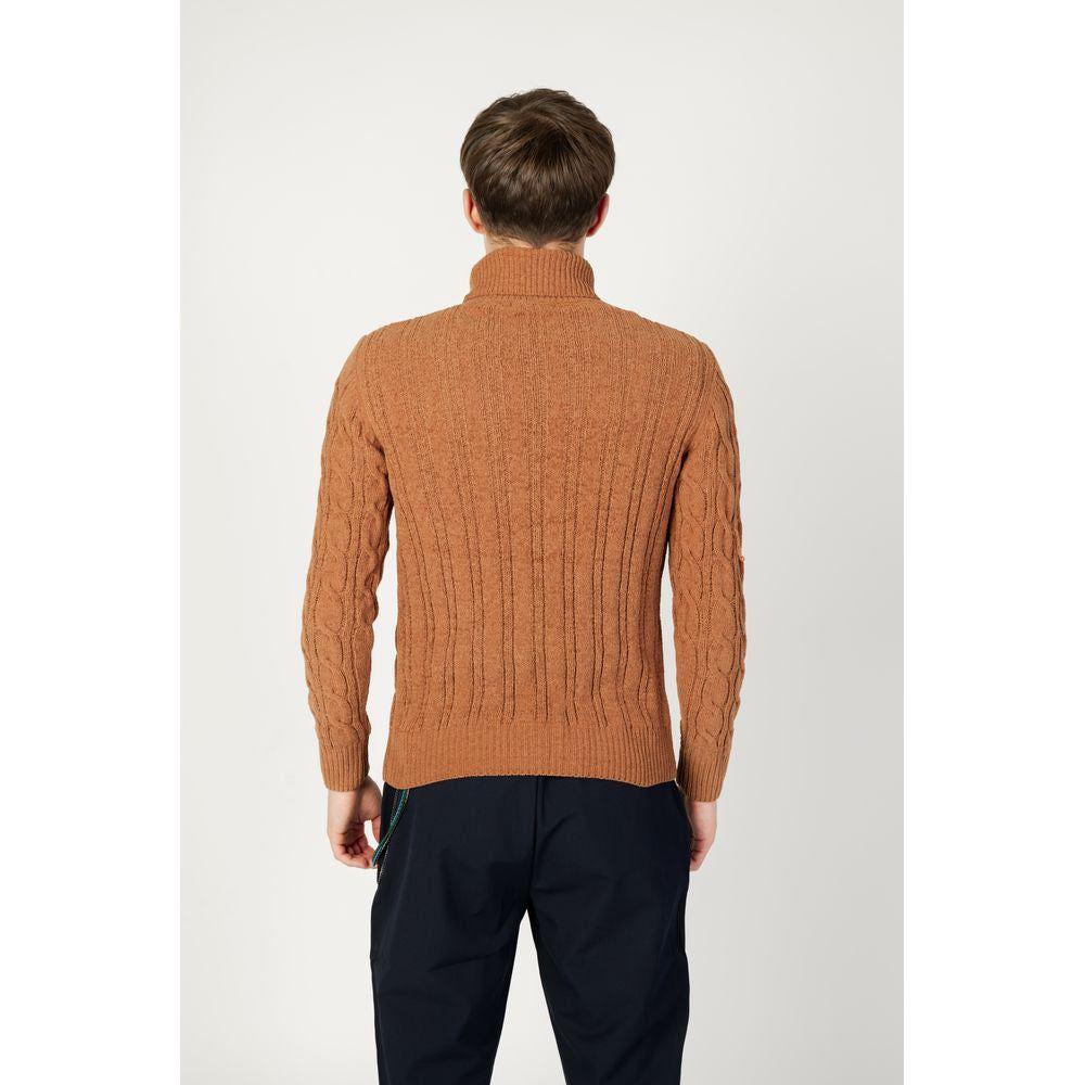 Gianni Lupo Brown Synthetic Sweater Gianni Lupo Antique White