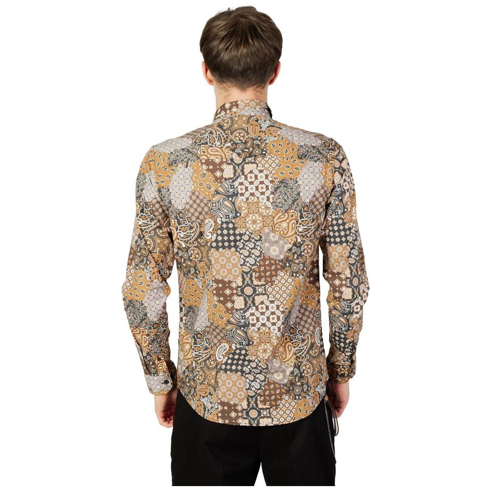 Gianni Lupo Beige Cotton Shirt Gianni Lupo Rosy Brown