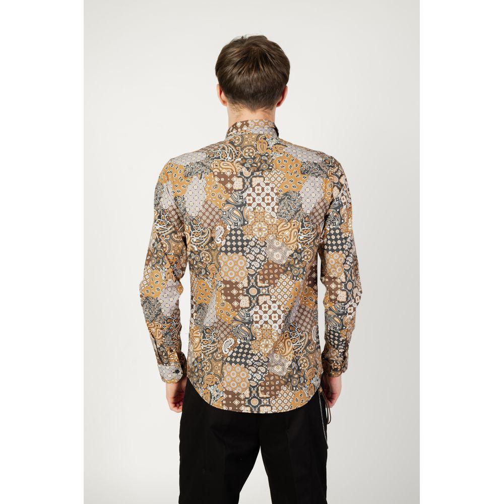 Gianni Lupo Beige Cotton Shirt Gianni Lupo Light Gray