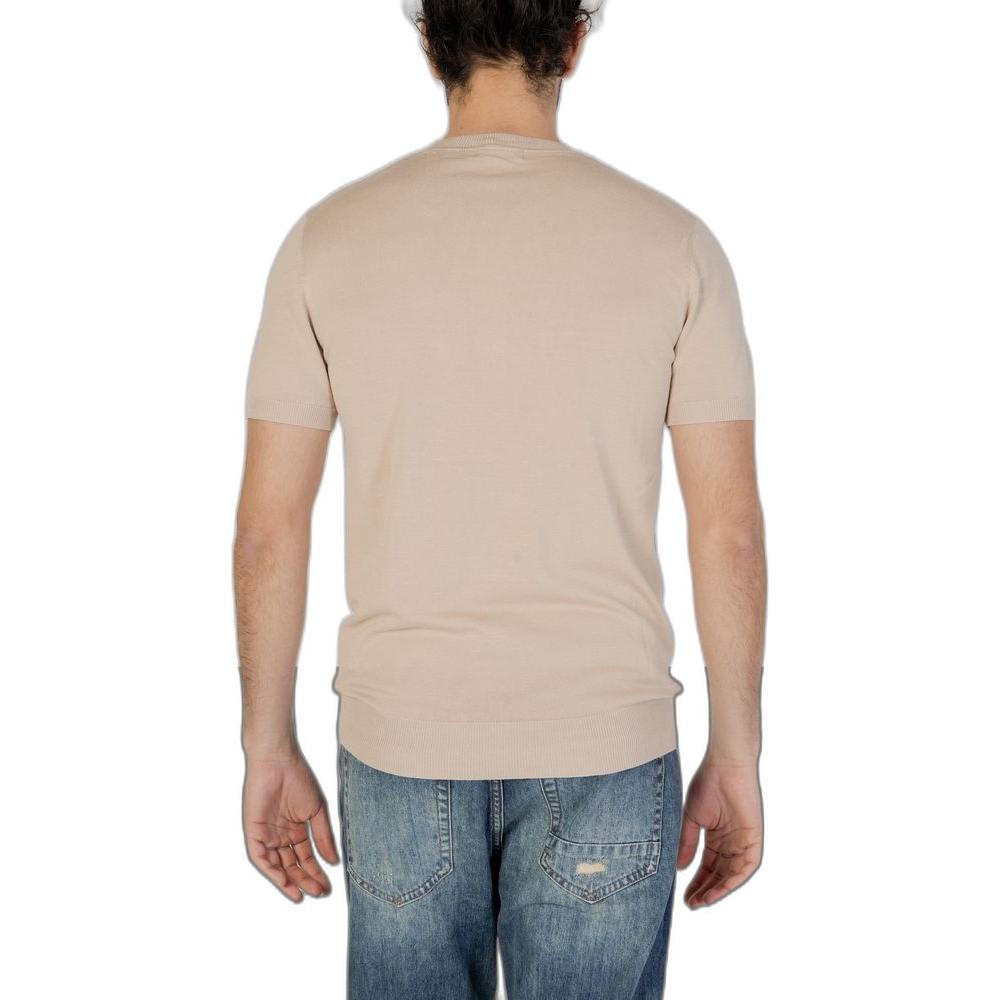 Gianni Lupo Beige Viscose T-Shirt Gianni Lupo Gray