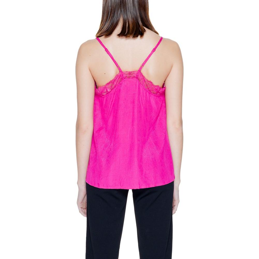 Vila Clothes Pink Viscose Tops & T-Shirt Vila Clothes Violet Red