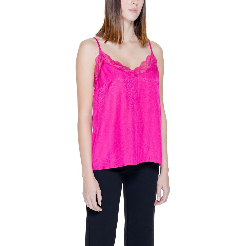 Vila Clothes Pink Viscose Tops & T-Shirt Vila Clothes Black