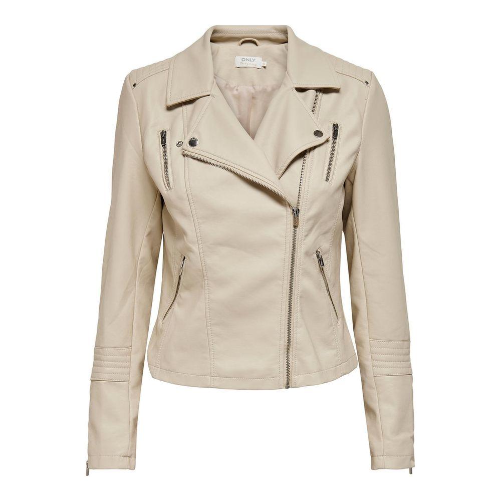 Only Beige Viscose Jackets & Coat Only Gray