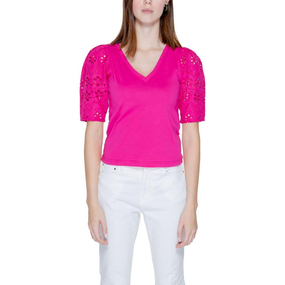 Morgan De Toi Pink Cotton Tops & T-Shirt Morgan De Toi Light Gray