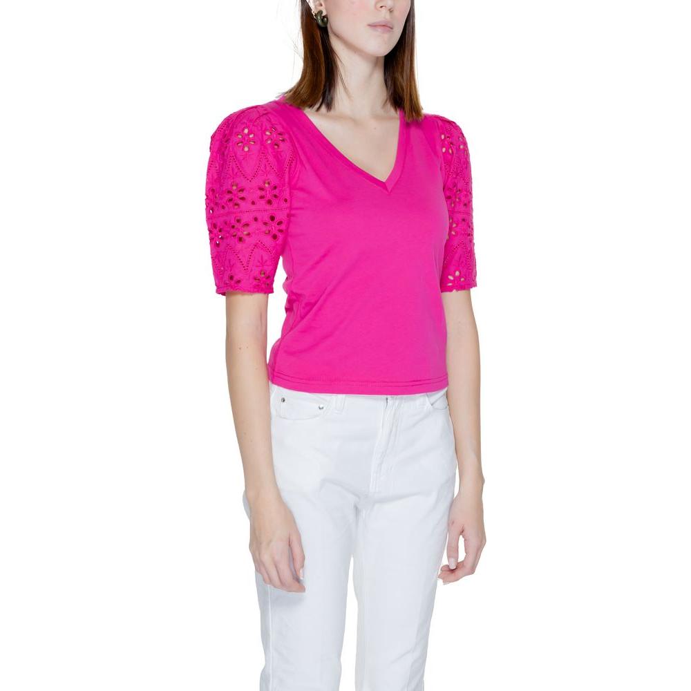 Morgan De Toi Pink Cotton Tops & T-Shirt Morgan De Toi Light Gray