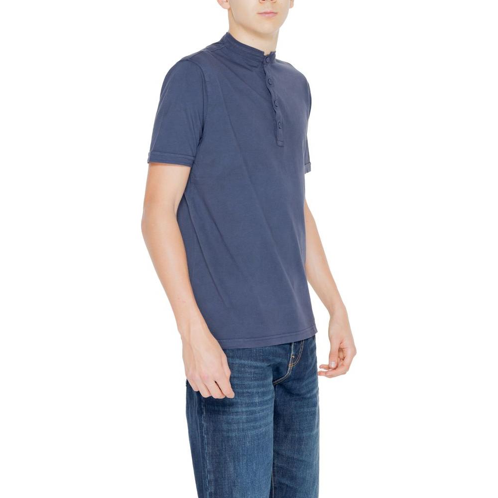 Hamaki-Ho Blue Cotton T-Shirt Hamaki-Ho Dark Slate Blue