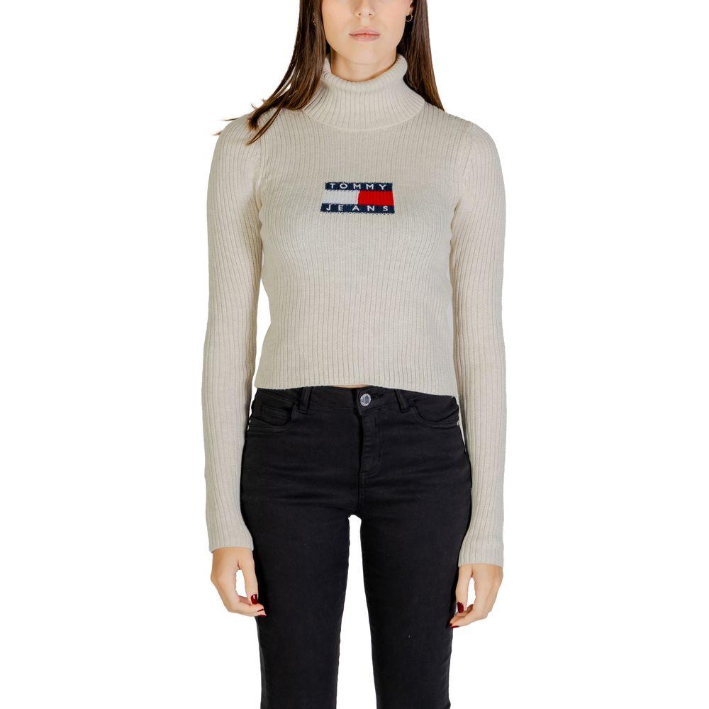 Tommy Hilfiger Jeans Beige Recycled Polyester Sweater Tommy Hilfiger Jeans Black