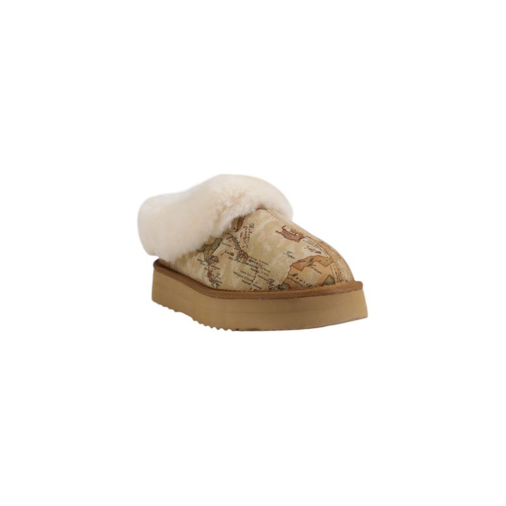 Alviero Martini Prima Classe Beige Fabric Boot Alviero Martini Prima Classe Dim Gray