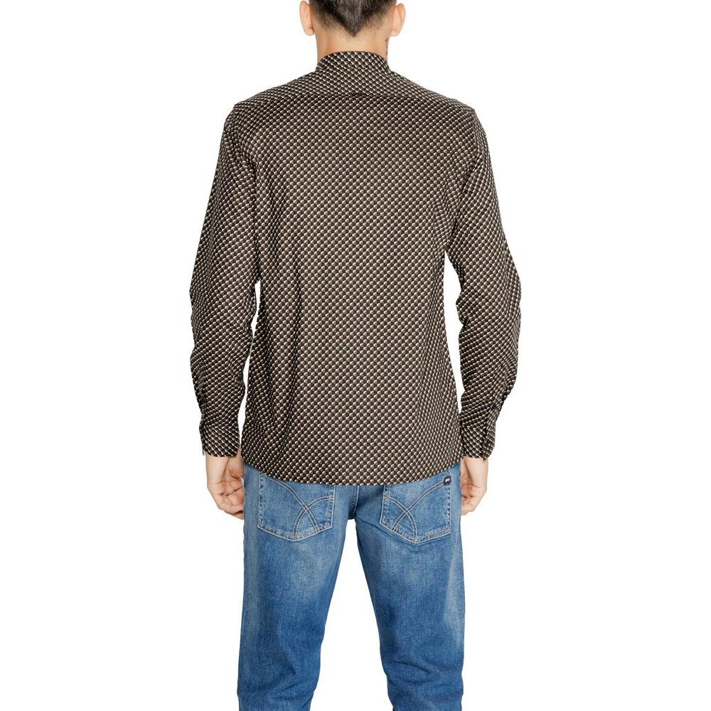 Antony Morato Brown Cotton Shirt Antony Morato Dark Slate Gray