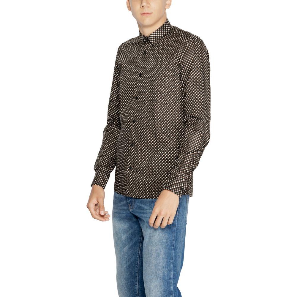 Antony Morato Brown Cotton Shirt Antony Morato Dark Slate Gray