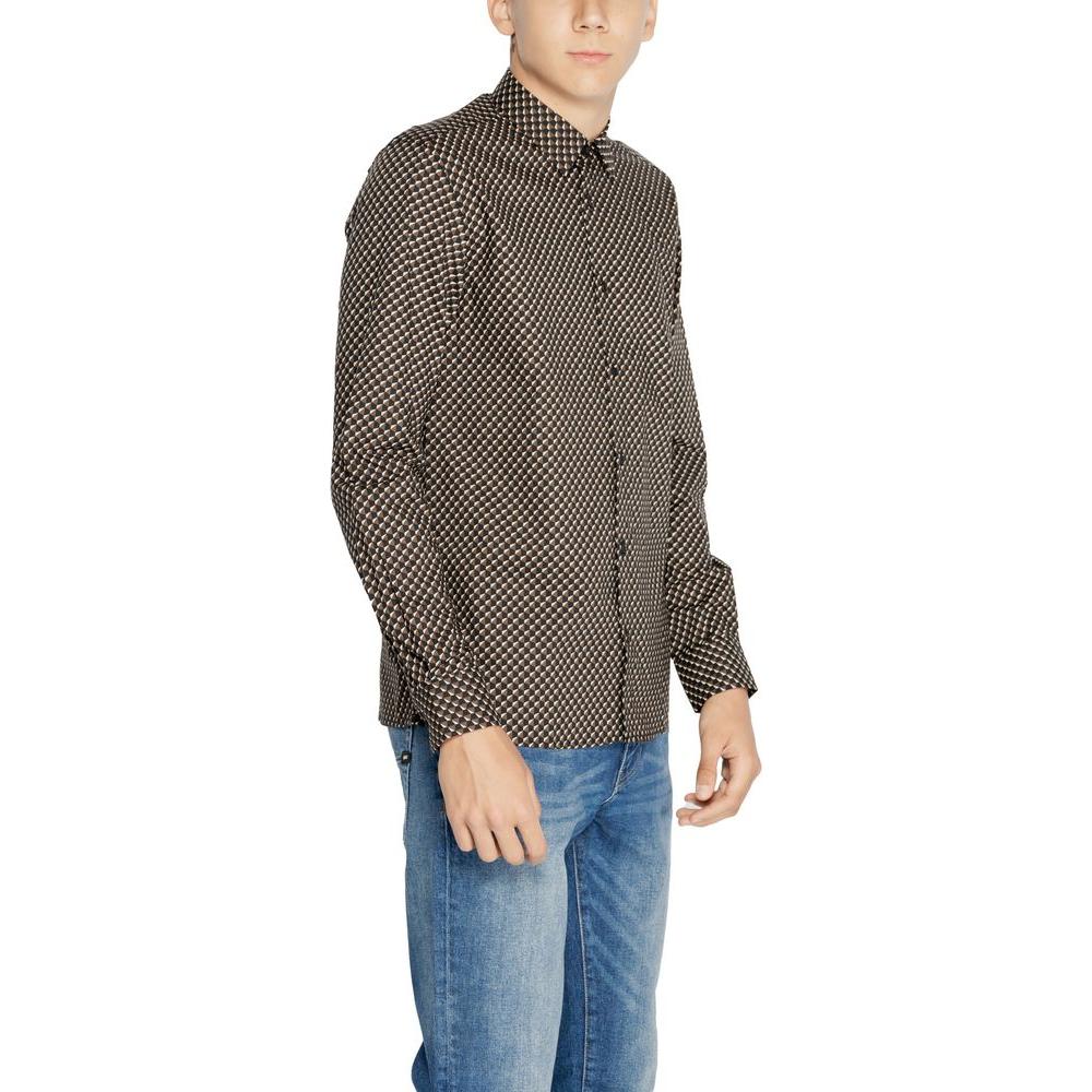 Antony Morato Brown Cotton Shirt Antony Morato Dark Slate Gray