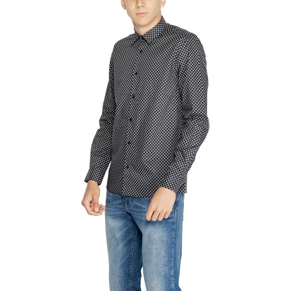 Antony Morato Gray Cotton Shirt Antony Morato Dark Slate Gray